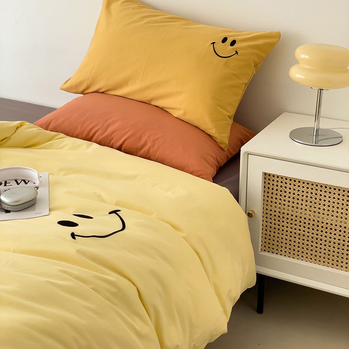 91家纺网 家纺一手货源 找家纺 梦家居 2024新款全棉水洗棉刺绣混搭四件套 5 奶黄