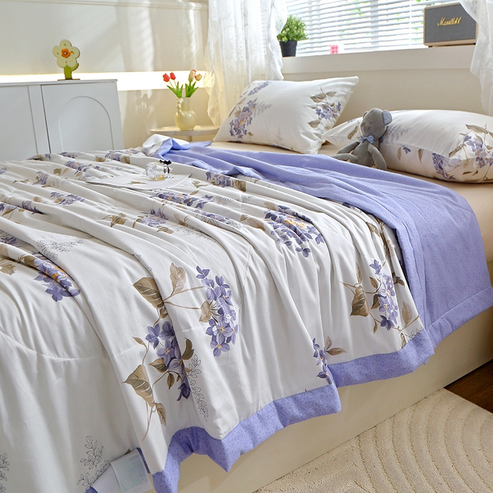 91家纺网 家纺一手货源 找家纺 金柚子2024新款全棉印花夏凉被 红袖添香