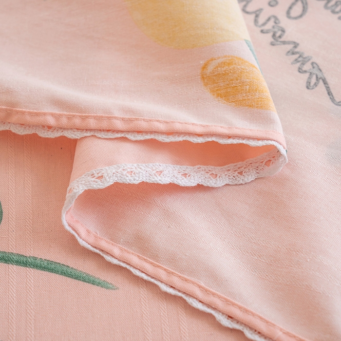 91家纺网 家纺一手货源 找家纺 金泰莱 2025新款花边款老粗布凉席老粗布床单软凉席全棉床单纯棉床单 花香情意