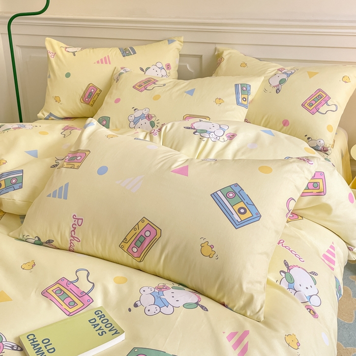 91家纺网 家纺一手货源 找家纺 博雅 2024新款全棉三丽鸥卡通四件套-AA版帕恰狗 休闲帕恰狗