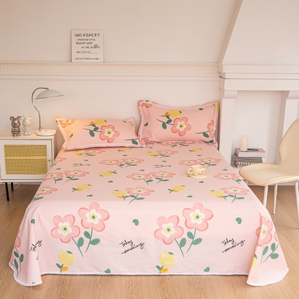 91家纺网 家纺一手货源 找家纺 （总）金泰莱 2025新款花边款老粗布凉席老粗布床单软凉席全棉床单纯棉床单