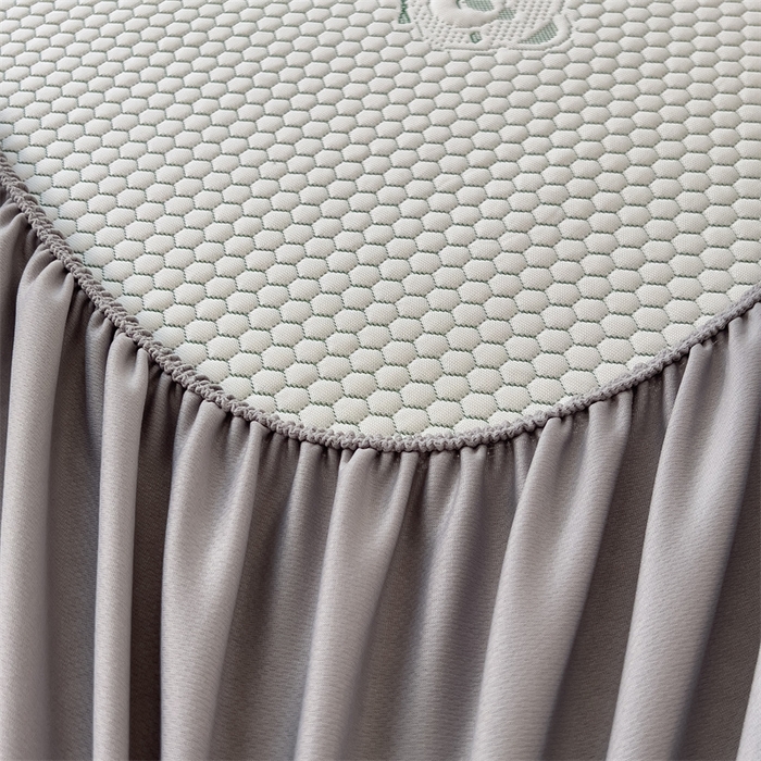 91家纺网 家纺一手货源 找家纺 （总）鑫姿席业 2025新款抗菌凉豆豆提花床笠款凉席-小熊系列 