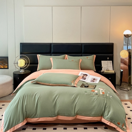 91家纺网 家纺一手货源 找家纺 （总）七七家纺 2025新款天丝棉刺绣四件套-初见系列