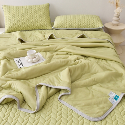 布卢姆床垫 2025新款麦穗系列A类凉感丝夏被乳胶凉席（5mm）四件套  麦穗-宝石绿