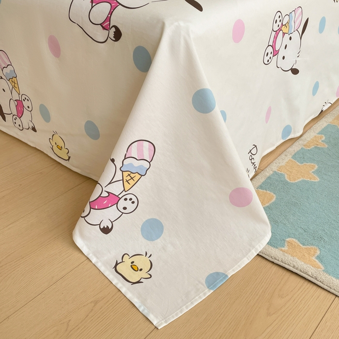 91家纺网 家纺一手货源 找家纺 博雅 2024新款全棉三丽鸥卡通四件套-AA版帕恰狗 吃货帕恰狗