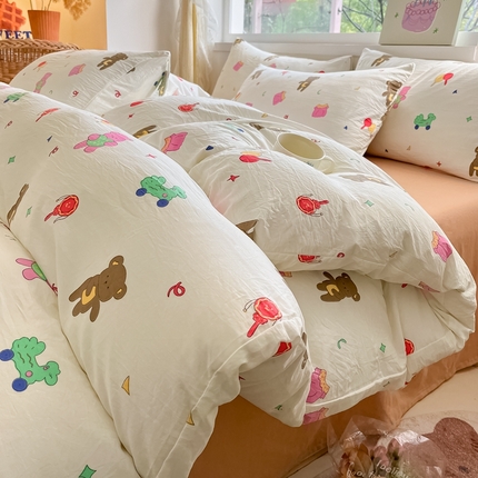 91家纺网 家纺一手货源 找家纺 （总）花伞家居 2025新款水洗棉印花四件套