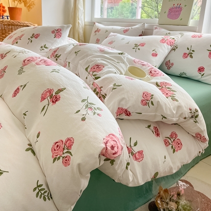 91家纺网 家纺一手货源 找家纺 （总）花伞家居 2025新款水洗棉印花四件套