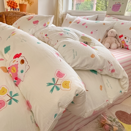 91家纺网 家纺一手货源 找家纺 （总）花伞家居 2025新款水洗棉印花四件套