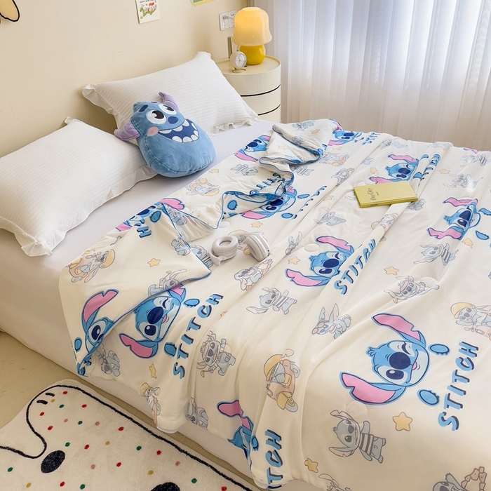 91家纺网 家纺一手货源 找家纺 米菲 2024新款A类凉感丝印花夏被夏凉被被芯 迪士尼-史迪仔