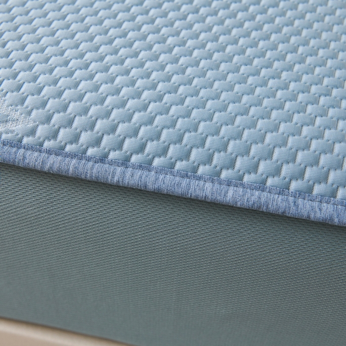 91家纺网 家纺一手货源 找家纺 yyds 2024新款凉感丝凉感席冰感席冰感丝刺绣凉席三件套凉席竹席蚊帐空调席学生席 床笠款 字母-蓝