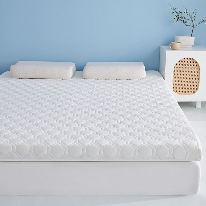 91家纺网 家纺一手货源 找家纺 时奥 2024新款A类针织棉乳胶记忆海绵床垫 元气白