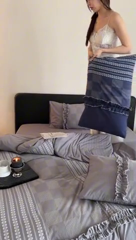 91家纺网 家纺一手货源 找家纺 旷野 2024新款全棉色织双面提花四件套-南法 南法—冰川灰