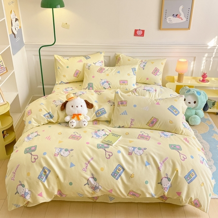 博雅 2024新款全棉三丽鸥卡通四件套-AA版帕恰狗 休闲帕恰狗