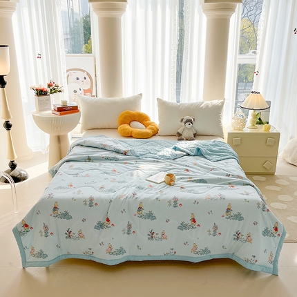 91家纺网 家纺一手货源 找家纺 （总）鑫顺欣 2025新款A类凉感冰丝豆豆印花夏被夏凉被空调被被子被芯直播