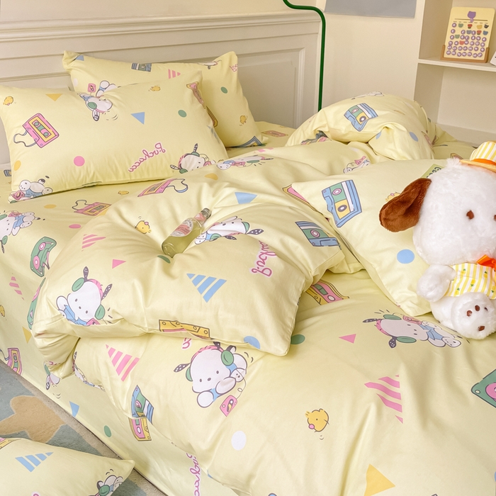 91家纺网 家纺一手货源 找家纺 博雅 2024新款全棉三丽鸥卡通四件套-AA版帕恰狗 休闲帕恰狗