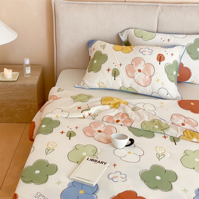 91家纺网 家纺一手货源 找家纺 头等舱 2026新款针织棉凉感氨纶A类印华大豆抗菌夏被 夏日心情