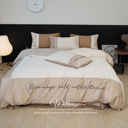 2024春夏新款天丝棉四件套--江南系列（英文版） 江南-流花白