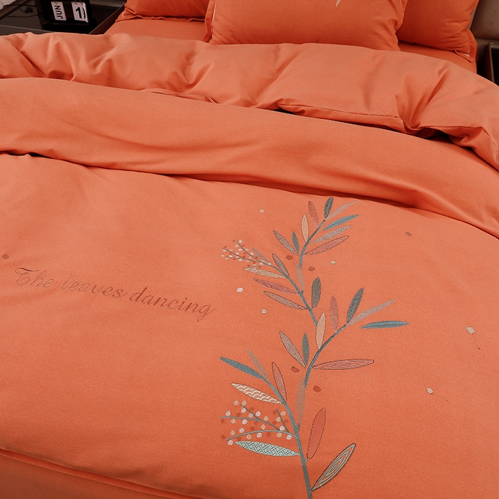 91家纺网 家纺一手货源 找家纺 润淳家居 2025新款全棉磨毛刺绣四件套 如意树 靓桔