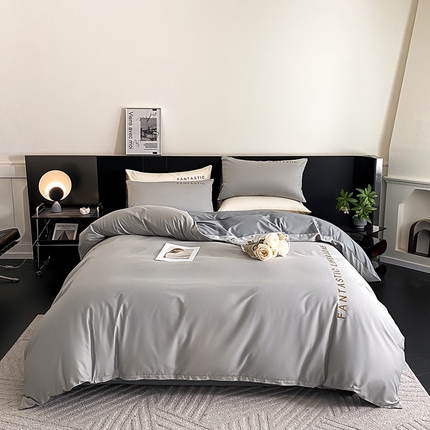 澳梵家居 2024新款60s全棉刺绣四件套--罗曼克系列 罗曼克-椰子灰