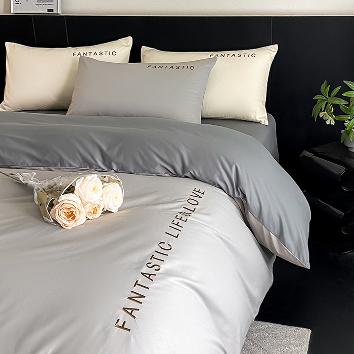 91家纺网 家纺一手货源 找家纺 澳梵家居 2024新款60s全棉刺绣四件套--罗曼克系列 罗曼克-椰子灰