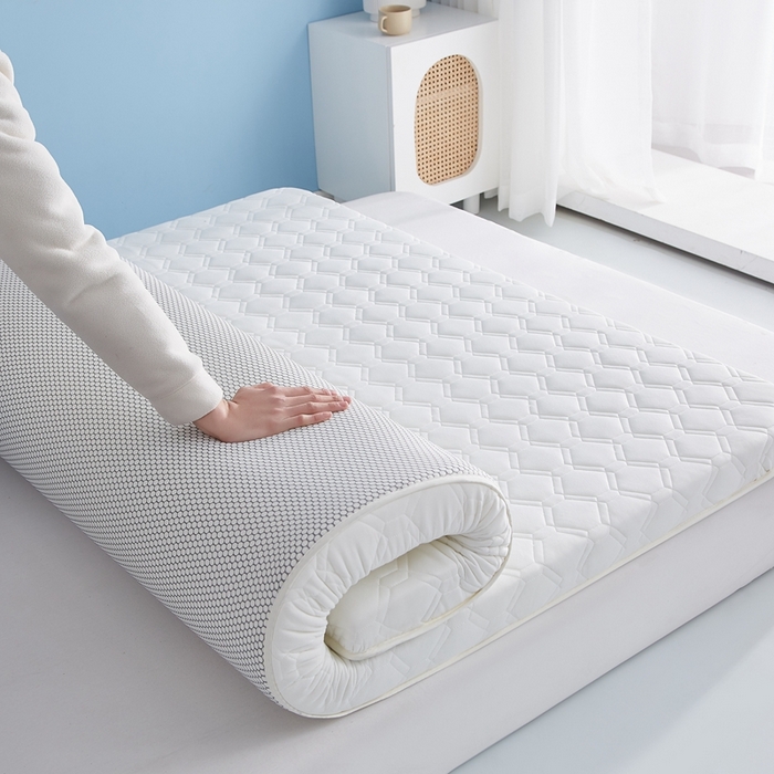 91家纺网 家纺一手货源 找家纺 时奥 2024新款A类针织棉乳胶记忆海绵床垫 元气白