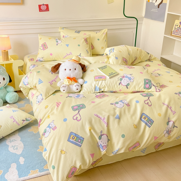 91家纺网 家纺一手货源 找家纺 博雅 2024新款全棉三丽鸥卡通四件套-AA版帕恰狗 休闲帕恰狗