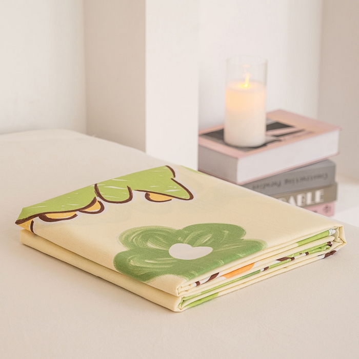 91家纺网 家纺一手货源 找家纺 金泰莱 2025新款花边款老粗布凉席老粗布床单软凉席全棉床单纯棉床单 花恋曲-绿