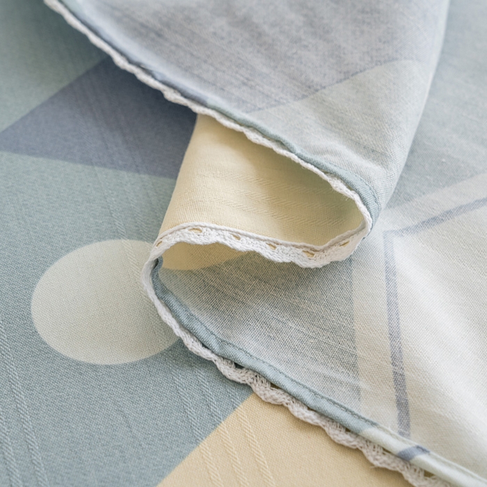 91家纺网 家纺一手货源 找家纺 金泰莱 2025新款花边款老粗布凉席老粗布床单软凉席全棉床单纯棉床单 卡酷熊