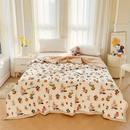 91家纺网 家纺一手货源 找家纺 （总）鑫顺欣 2025新款A类凉感冰丝豆豆印花夏被夏凉被空调被被子被芯直播