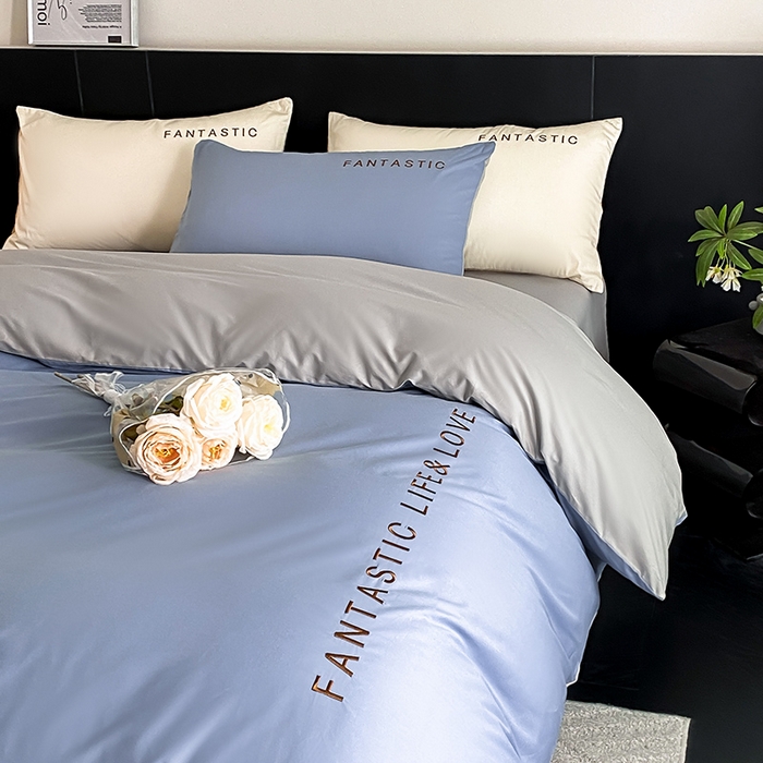 91家纺网 家纺一手货源 找家纺 澳梵家居 2024新款60s全棉刺绣四件套--罗曼克系列 罗曼克-莱茵蓝