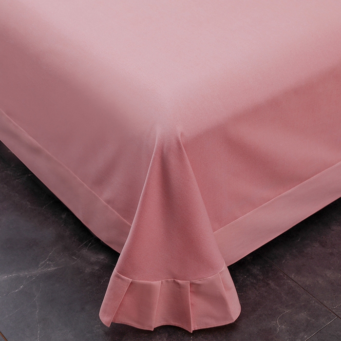 91家纺网 家纺一手货源 找家纺 润淳家居 2025新款全棉磨毛刺绣四件套 心动瞬间 粉玉