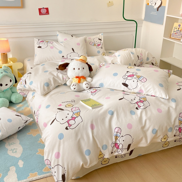 91家纺网 家纺一手货源 找家纺 （总）博雅 2024新款全棉三丽鸥卡通四件套-AA版帕恰狗