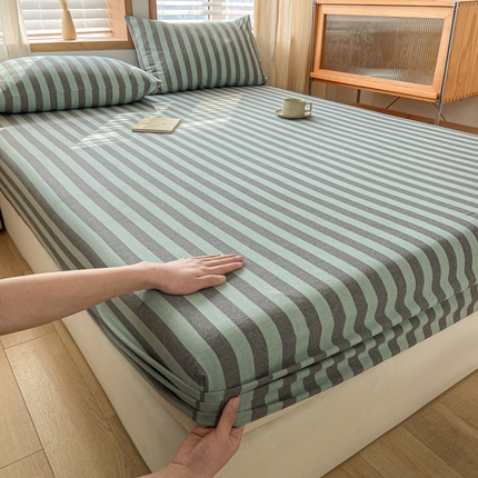 91家纺网 家纺一手货源 找家纺 （总）莱登卡奴 2024新款全棉色织水洗棉单品系列 单床笠