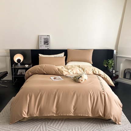 澳梵家居 2024新款60s全棉刺绣四件套--罗曼克系列 罗曼克-奇遇金