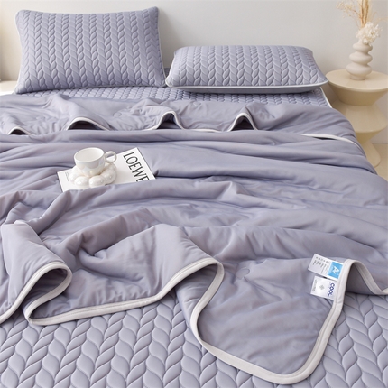 布卢姆床垫 2025新款麦穗系列A类凉感丝夏被乳胶凉席（5mm）四件套  麦穗-银灰