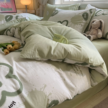 红馆 2025年全棉12868印花系列四件套清雅