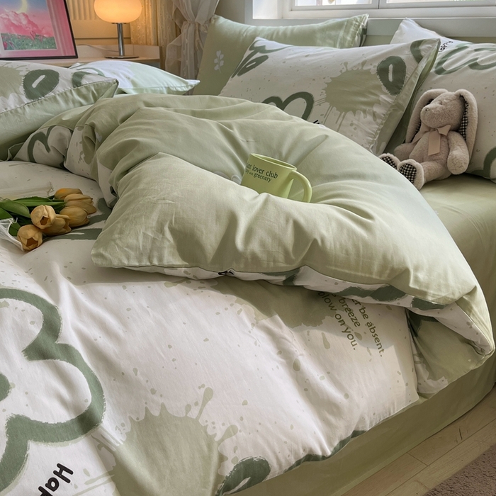 91家纺网 家纺一手货源 找家纺 红馆 2025年全棉12868印花系列四件套清雅