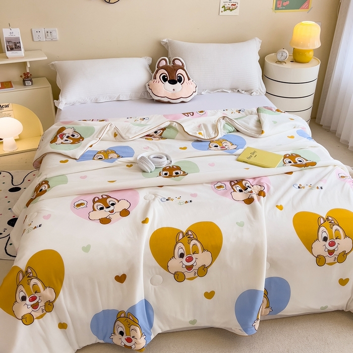 91家纺网 家纺一手货源 找家纺 米菲 2024新款A类凉感丝印花夏被夏凉被被芯 迪士尼-蒂蒂大