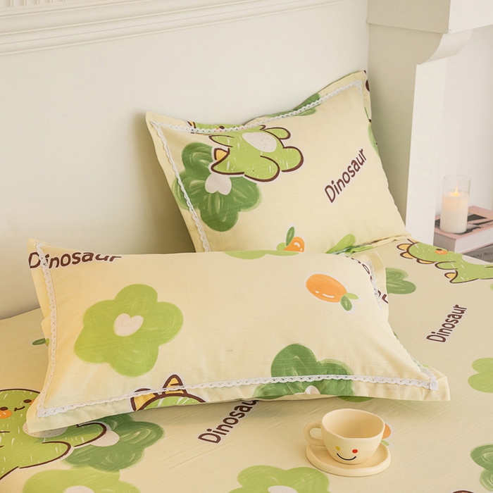 91家纺网 家纺一手货源 找家纺 金泰莱 2025新款花边款老粗布凉席老粗布床单软凉席全棉床单纯棉床单 超级恐龙