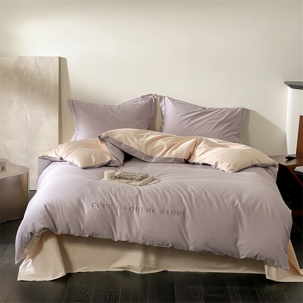 91家纺网 家纺一手货源 找家纺 （总）荣轩家居 2024新款全棉字母一字绣古里系列四件套