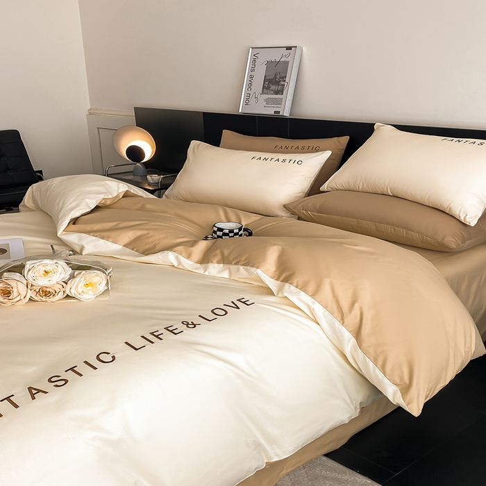 91家纺网 家纺一手货源 找家纺 澳梵家居 2024新款60s全棉刺绣四件套--罗曼克系列 罗曼克-奶白金