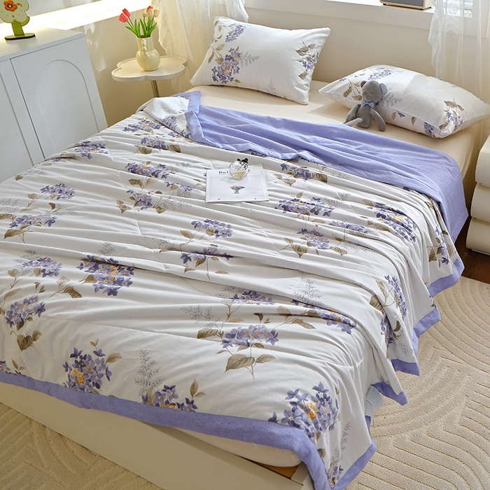 91家纺网 家纺一手货源 找家纺 金柚子2024新款全棉印花夏凉被 红袖添香