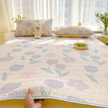 91家纺网 家纺一手货源 找家纺 （总）伊人坊 2024新款A类凉感丝乳胶凉席三件套