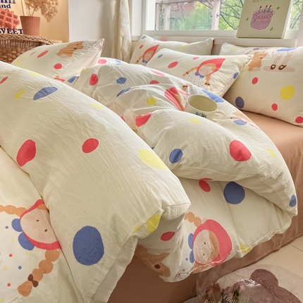 91家纺网 家纺一手货源 找家纺 （总）花伞家居 2025新款水洗棉印花四件套