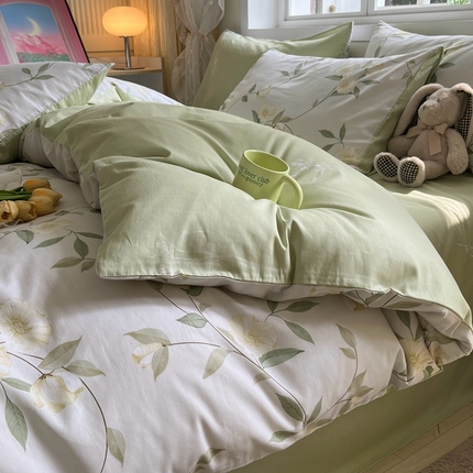 红馆 2025年全棉12868印花系列四件套白藤