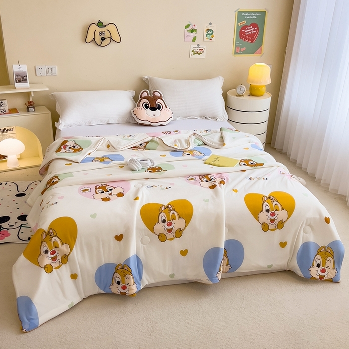 91家纺网 家纺一手货源 找家纺 米菲 2024新款A类凉感丝印花夏被夏凉被被芯 迪士尼-蒂蒂大