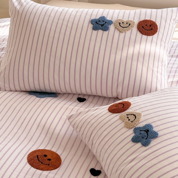 91家纺网 家纺一手货源 找家纺 洋铭区（原狠狠爱） 2024新款色织水洗棉毛巾绣四件套 亮晶晶