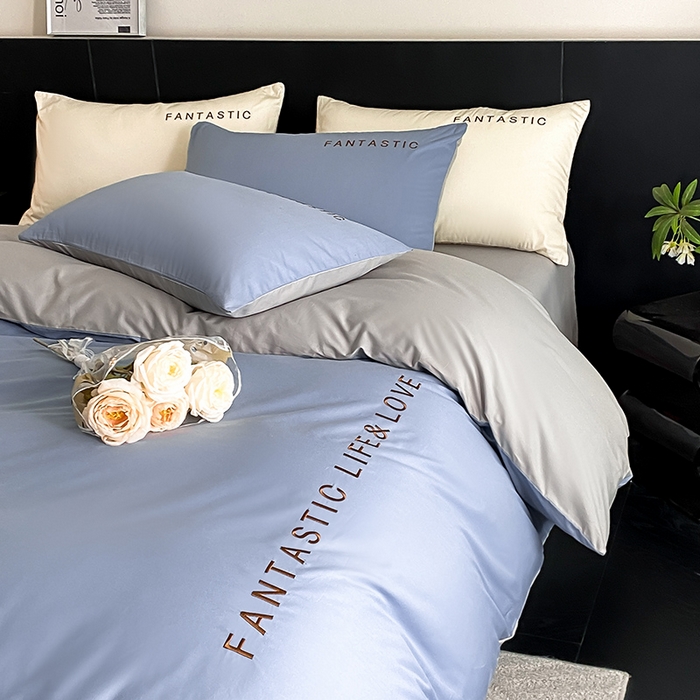 91家纺网 家纺一手货源 找家纺 澳梵家居 2024新款60s全棉刺绣四件套--罗曼克系列 罗曼克-莱茵蓝