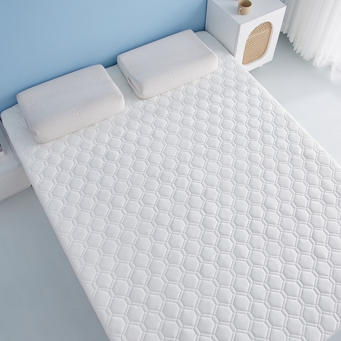 91家纺网 家纺一手货源 找家纺 时奥 2024新款A类针织棉乳胶记忆海绵床垫 元气白