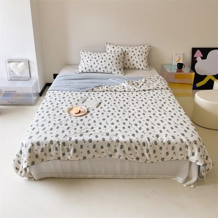 91家纺网 家纺一手货源 找家纺 （总）头等舱 2024新款云感针织A类提花华夫格印花大豆抗菌夏被